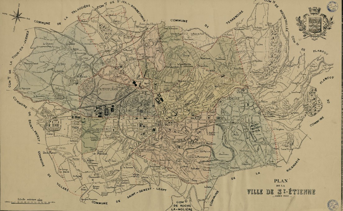 PLAN DE LA VILLE DE SAINT-ETIENNE DE 1933
