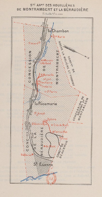 HOUILLÈRES DE MONTRAMBERT ET LA BÉRAUDIÈRE 1908